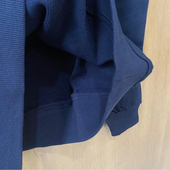 Parke Navy Crew Sweatshirt with Orange Collegiate Letters - Picture 5 of 7